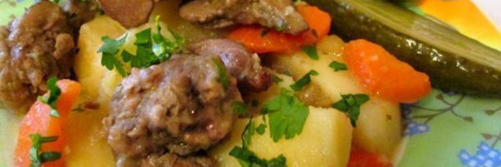 Рагу с печенью и овощами