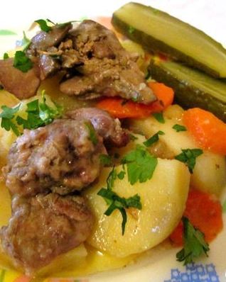 Рагу с печенью и овощами