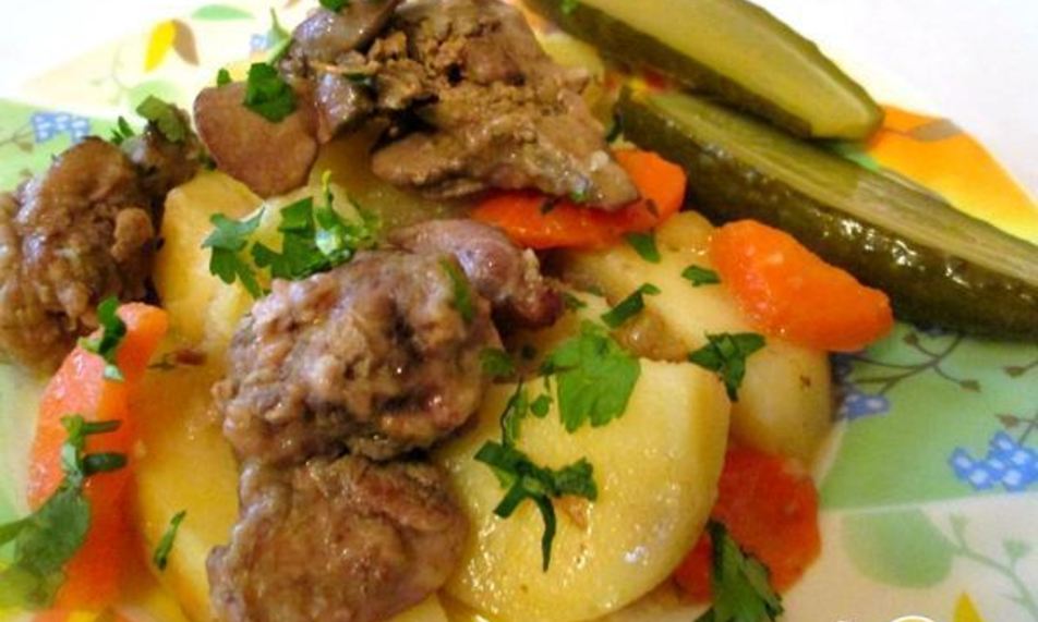 Рецепт рагу с печенью и овощами