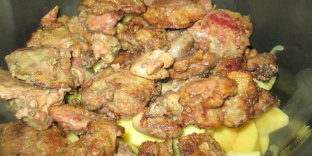 рагу с печенью и овощами