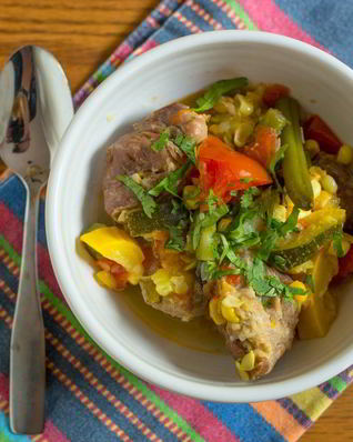 Рагу со свининой и кабачками