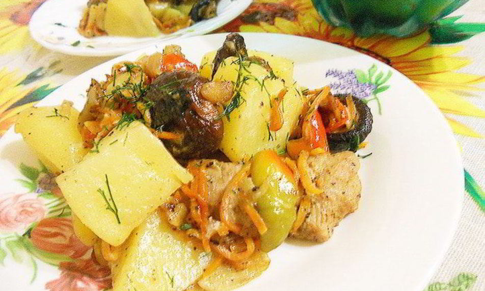 Рецепт рагу в горшочке с грибами шиитаке