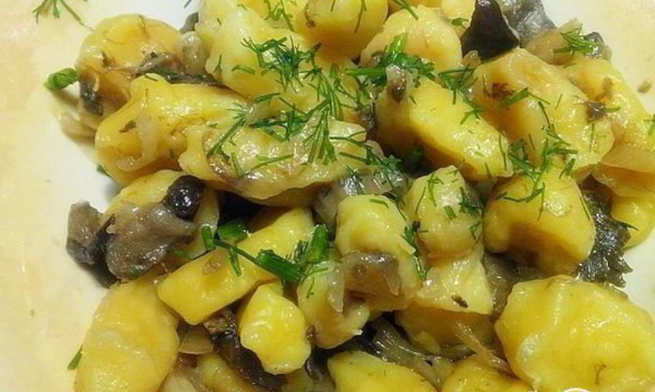 Рецепт тыквенные галушки с грибным рагу