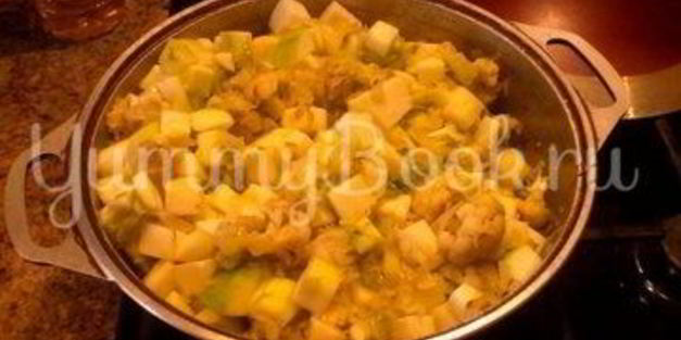 зеленое рагу в сливочном соусе