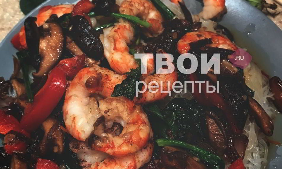 Рецепт рисовая лапша с креветками по-тайски