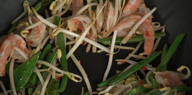 рисовая лапша с креветками