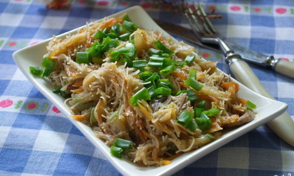 Рецепт рисовая лапша с овощами