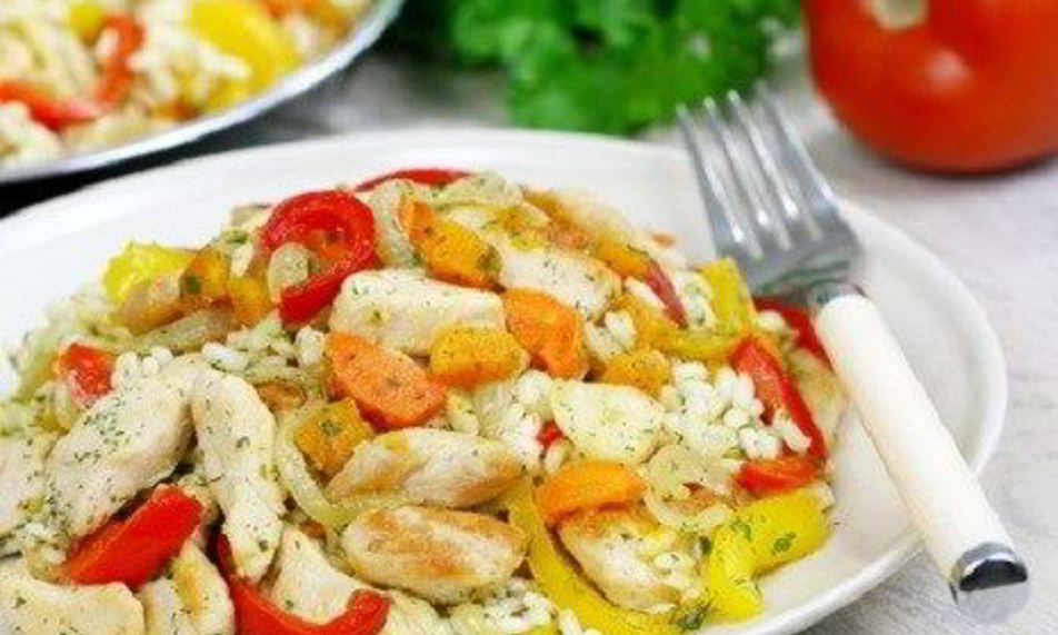 Рецепт ризотто с курицей и овощами
