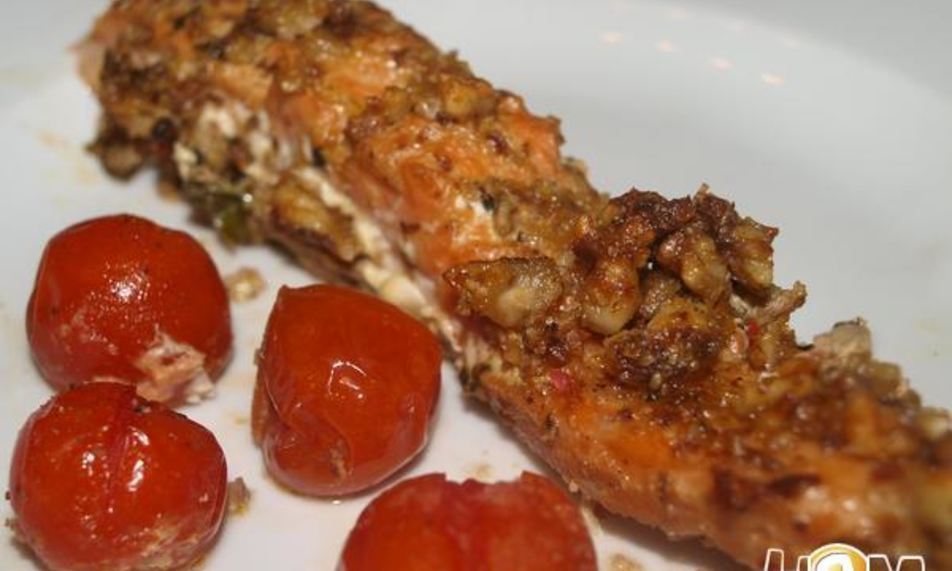 Рецепт форель с апельсиново-базиликовым соусом и орехами