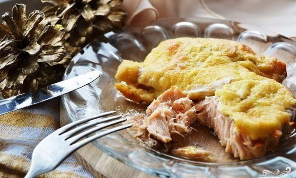 Рецепт горбуша под сыром