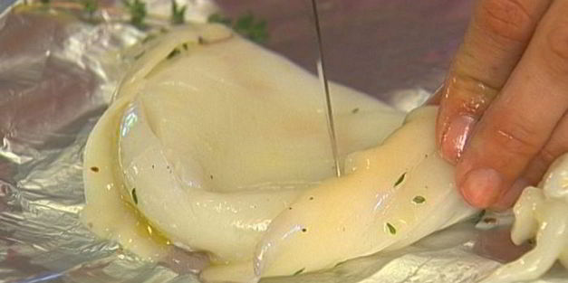 кальмары на гриле