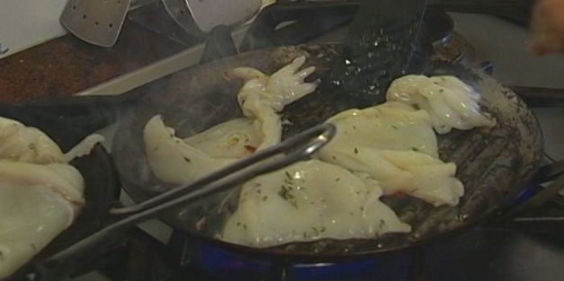 кальмары на гриле