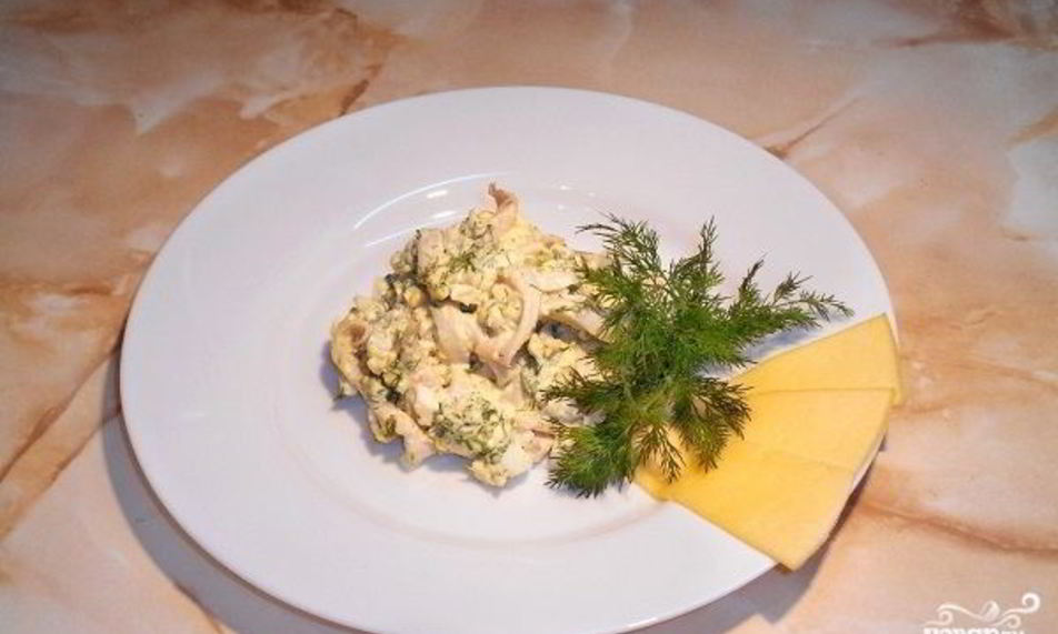 Рецепт кальмары с плавленым сыром