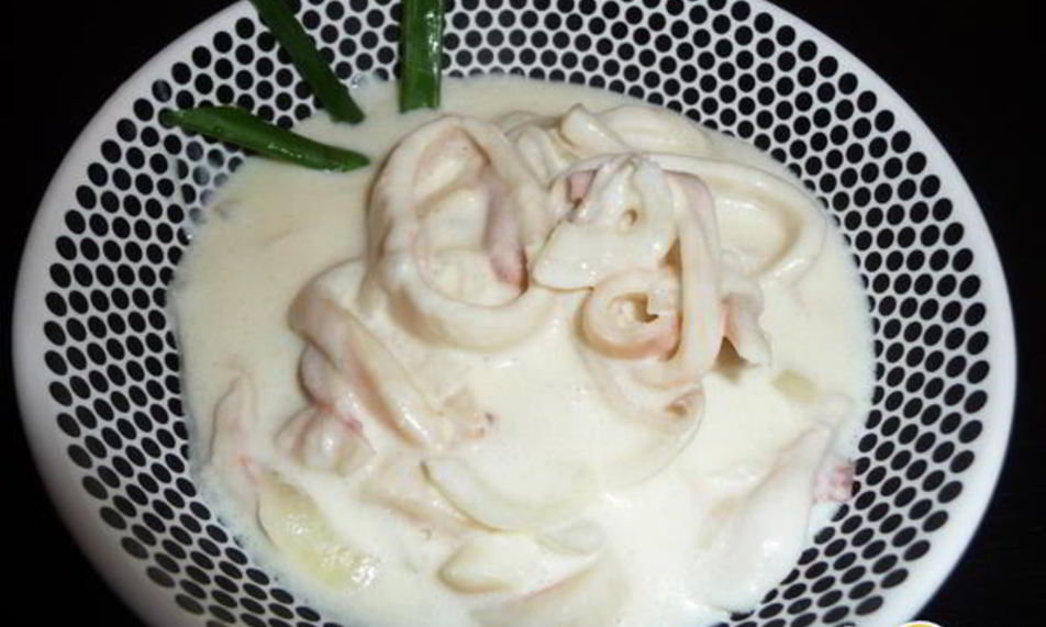 Рецепт кальмары в сливочно-сырном соусе