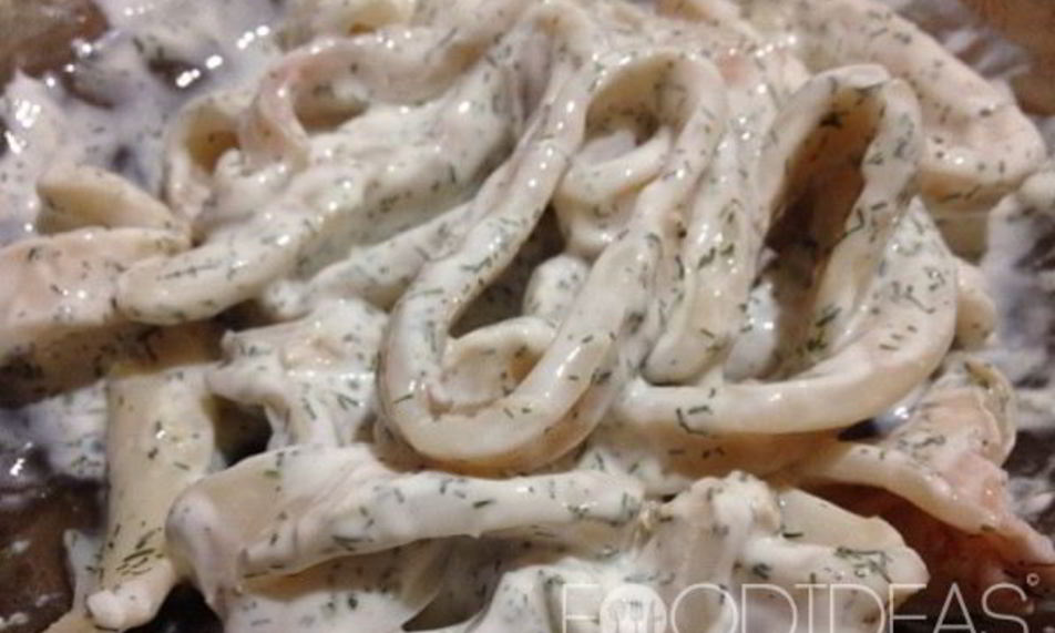 Рецепт кальмары в сметанном соусе