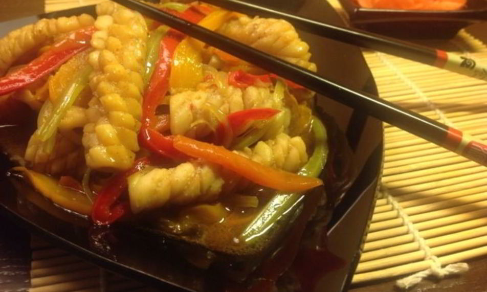 Рецепт кальмары, жаренные с овощами