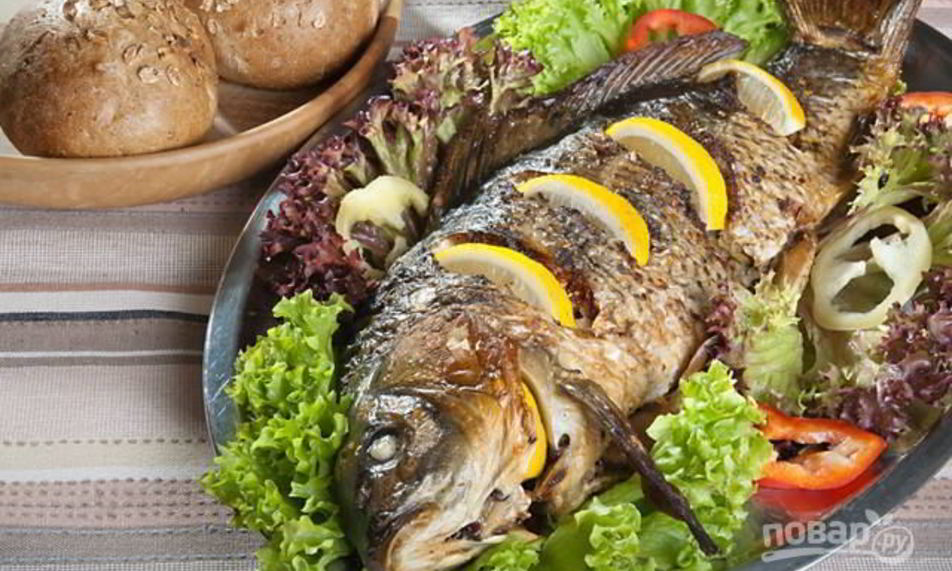 Рецепт карп, запеченный в духовке