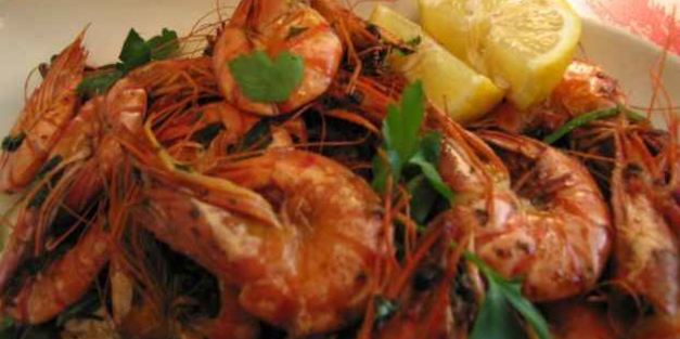 креветки с чесноком и острым перцем