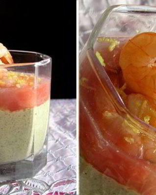 Креветки с грейпфрутом и авокадо