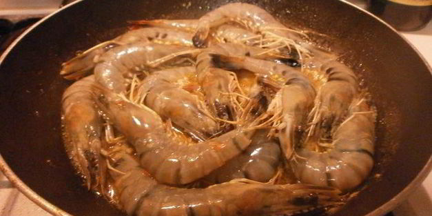 креветки в бренди с гарниром из овощей