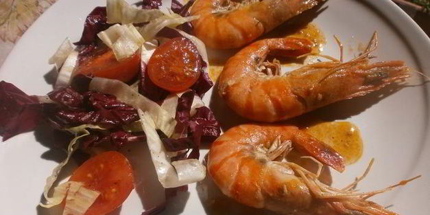 креветки в бренди с гарниром из овощей