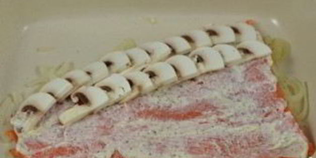 лосось с грибами