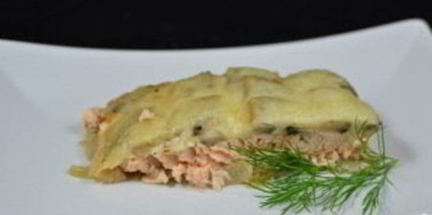 лосось с грибами