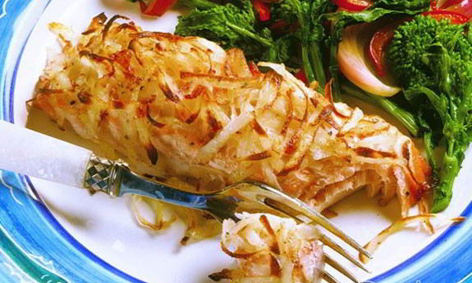 Рецепт лосось в хрустящей картофельной корочке