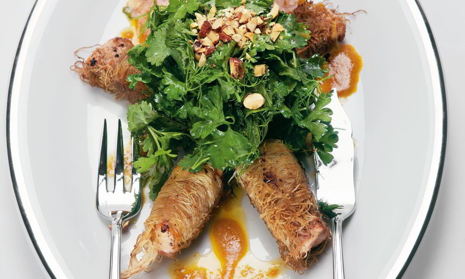 Рецепт лосось в тесте катаифи