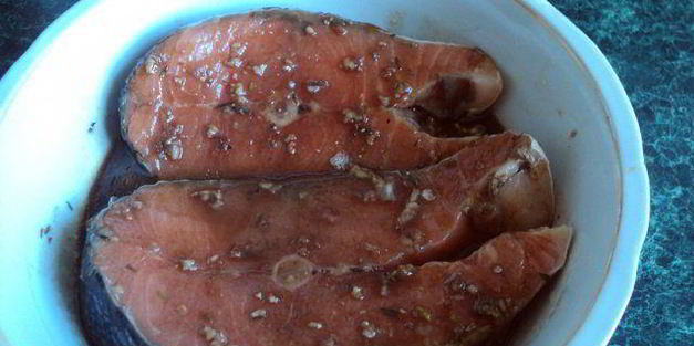 маринованная семга на гриле