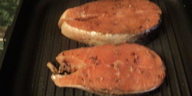 маринованная семга на гриле