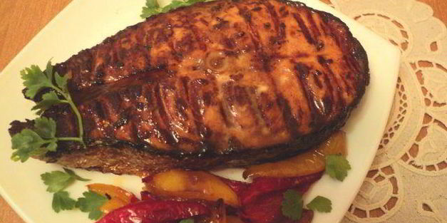 маринованная семга на гриле