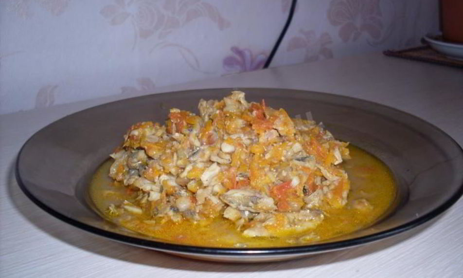 Рецепт мойва, тушенная с овощами