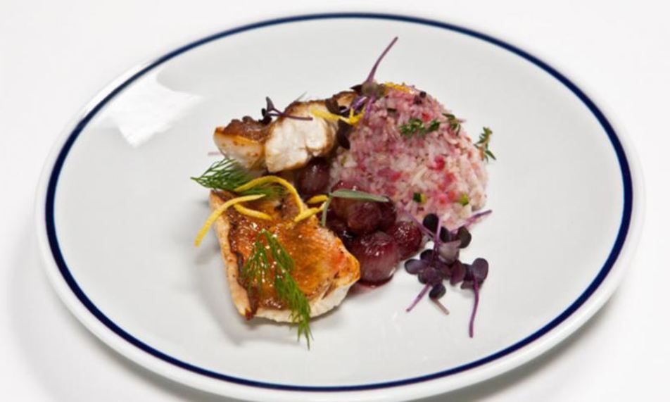 Рецепт окуня пода карамельного корочкого с рисома басмати