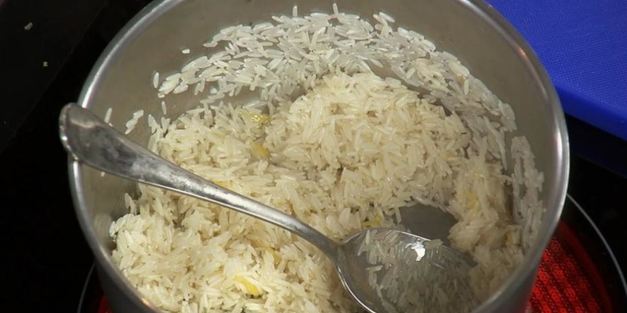 окунь под карамельной корочкой с рисом басмати