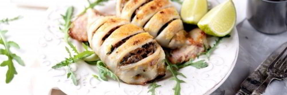 Постные фаршированные кальмары