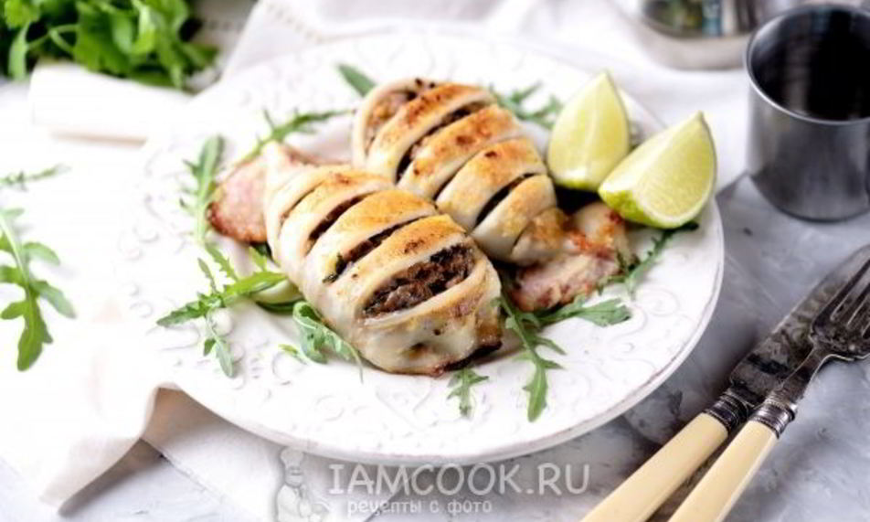 Рецепт постные фаршированные кальмары