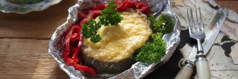 Рыба клыкач на гриле