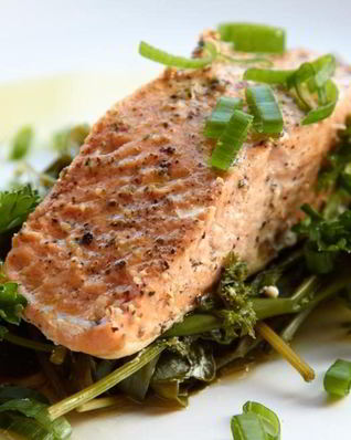 Рыба на пару с травами