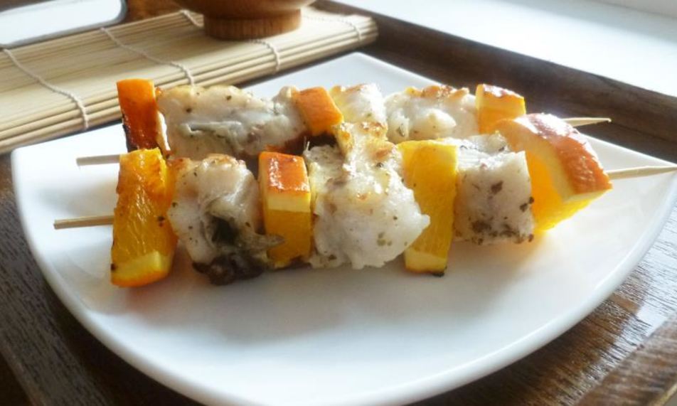 Рецепт рыба с апельсином на шпажках