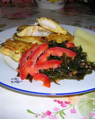 Рыба в кляре из брынзы и моркови