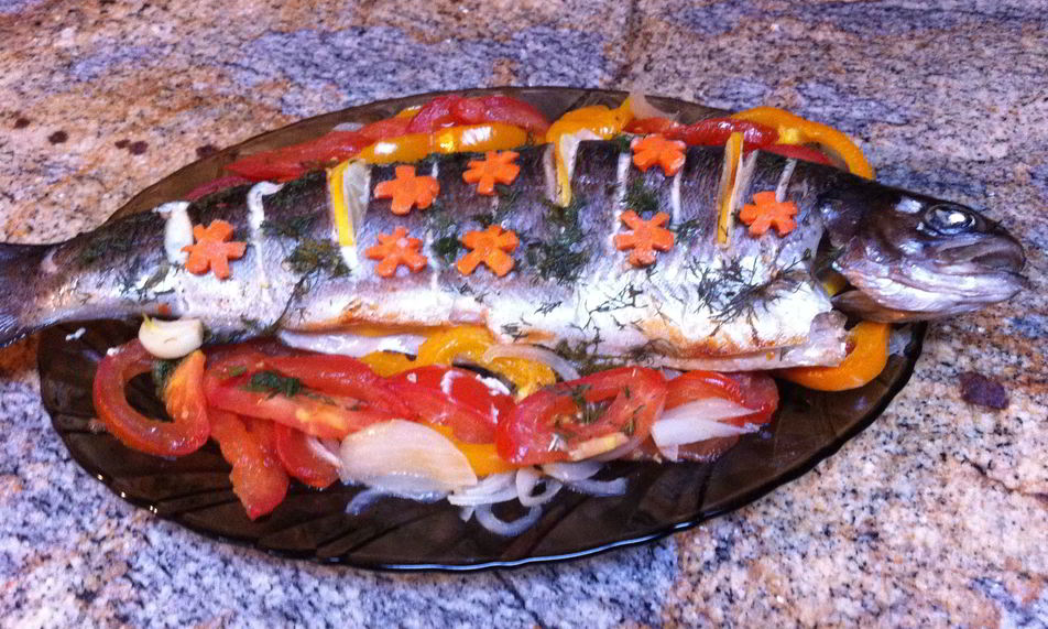 Рецепт рыба запеченная с овощами