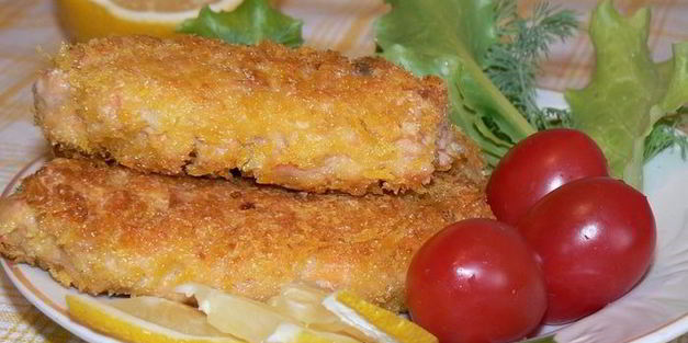 рыбные палочки в японских панировочных хлопьях