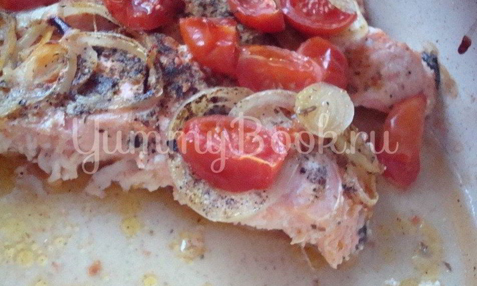 Рецепт семга с помидорами