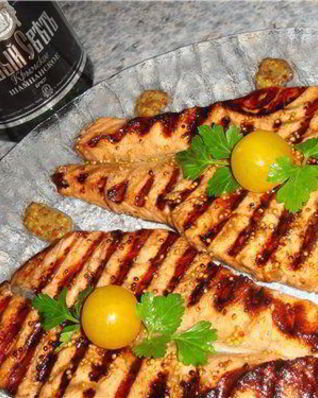 Семга в маринаде на мангале