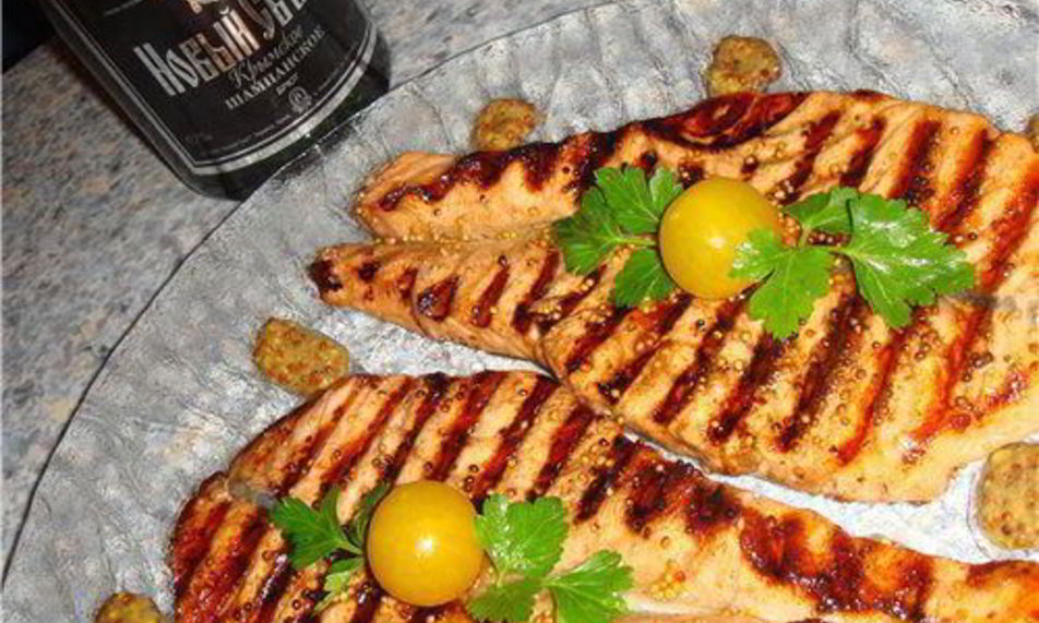 Рецепт семга в маринаде на мангале