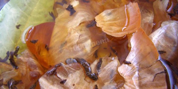 скумбрия в бутылке в луковой шелухе