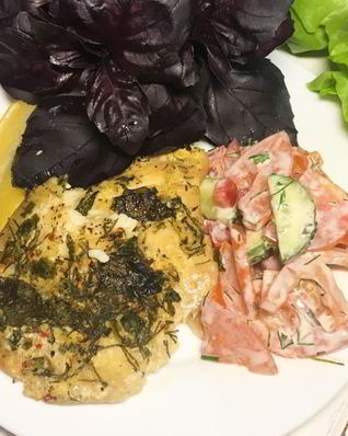 Тилапия с базиликом