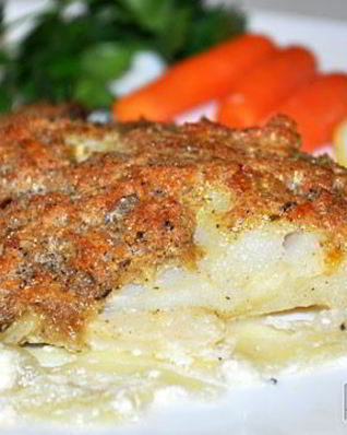 Тилапия в сливках под хлебной корочкой