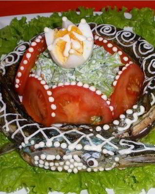 Украшение фаршированной рыбы